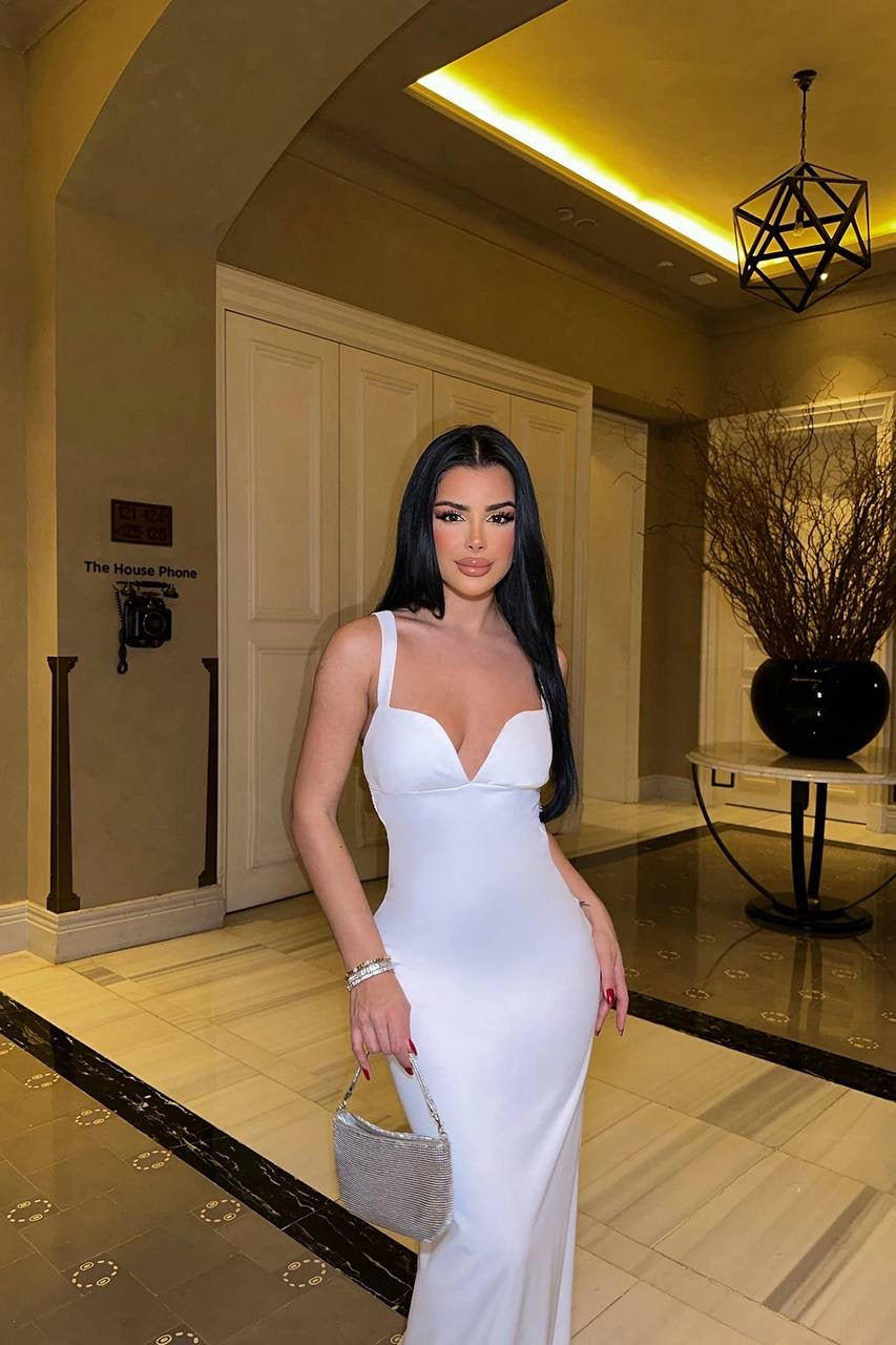 White strap dress
