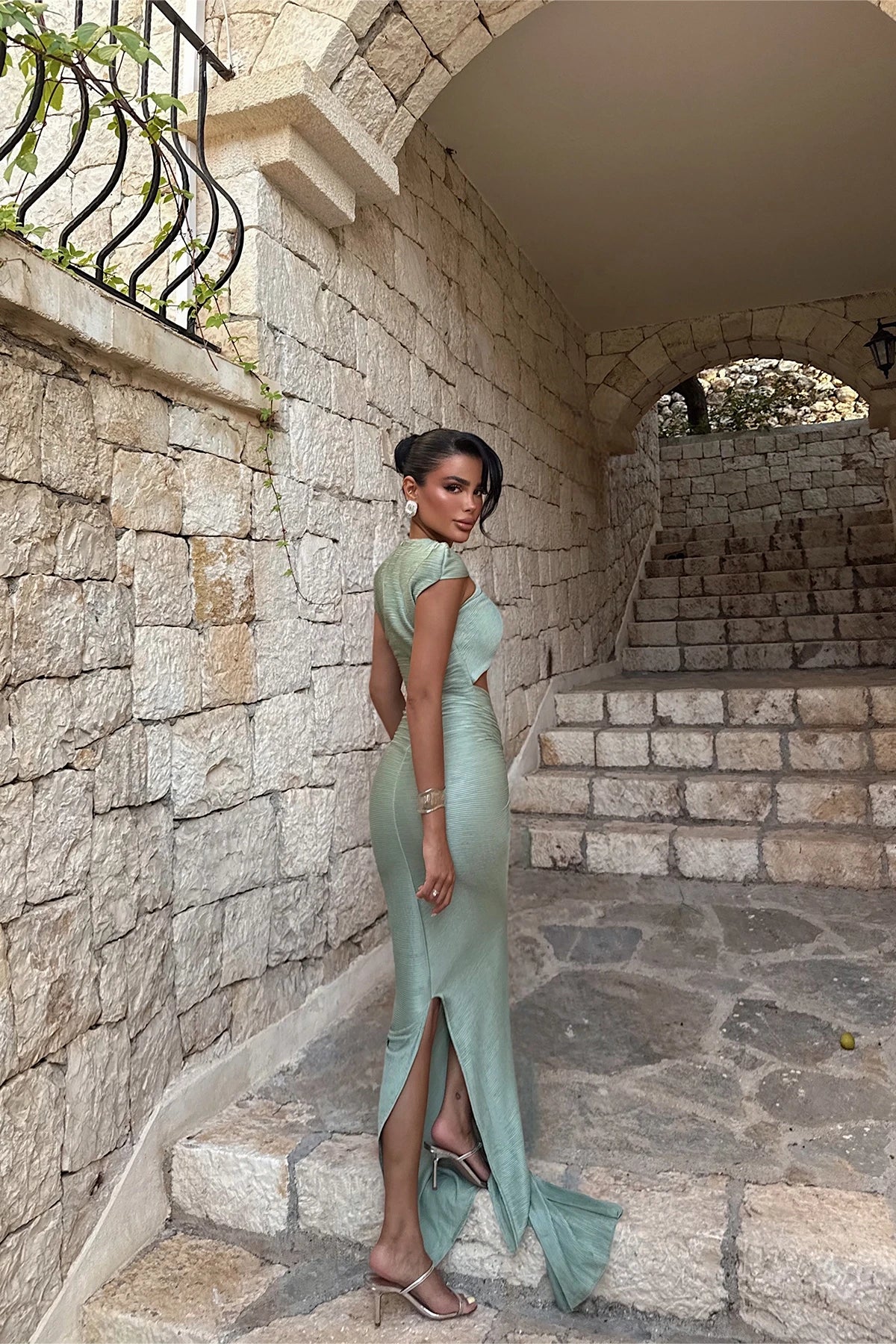 Aqua Green Orleans Long Dress