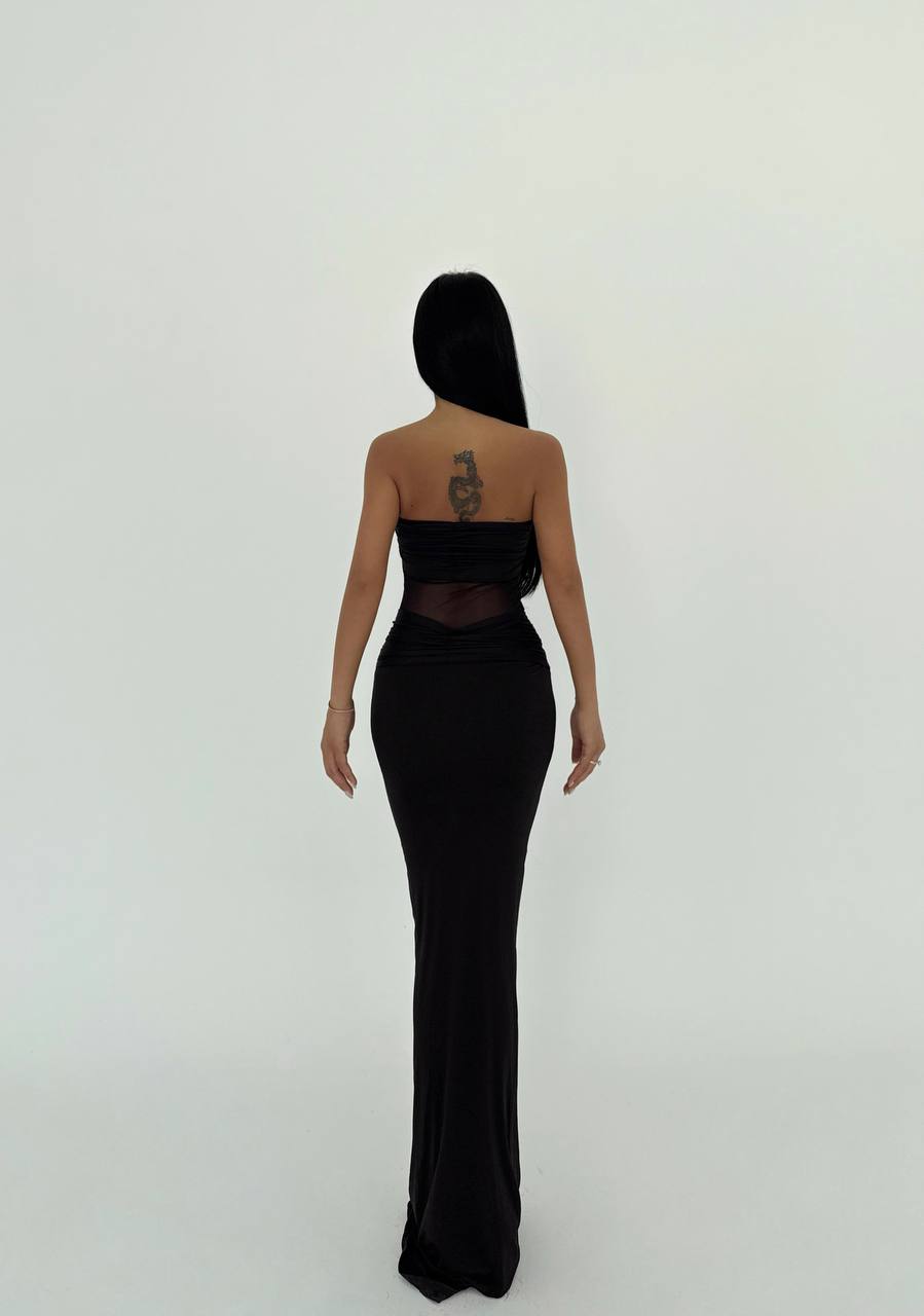 Black Transparent Long Dress