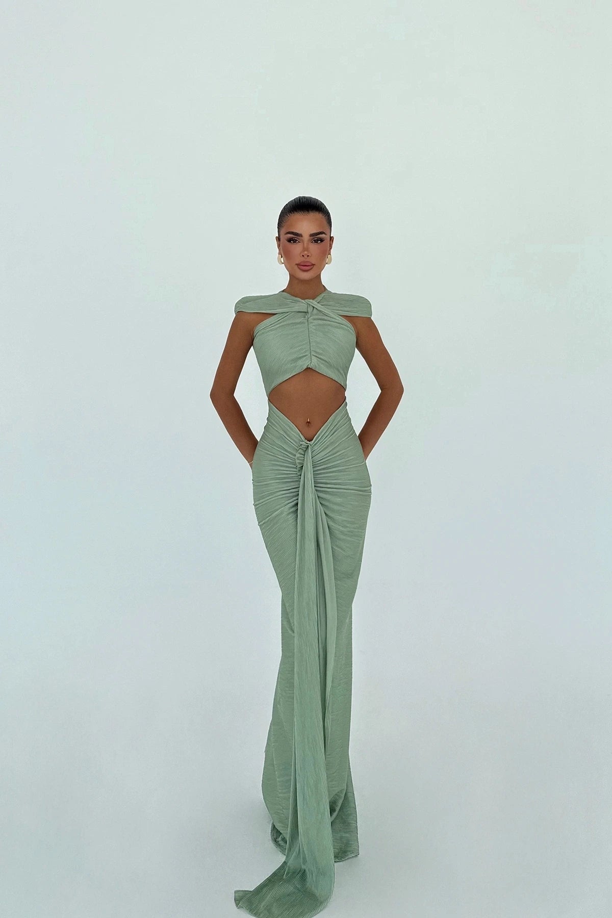 Aqua Green Orleans Long Dress