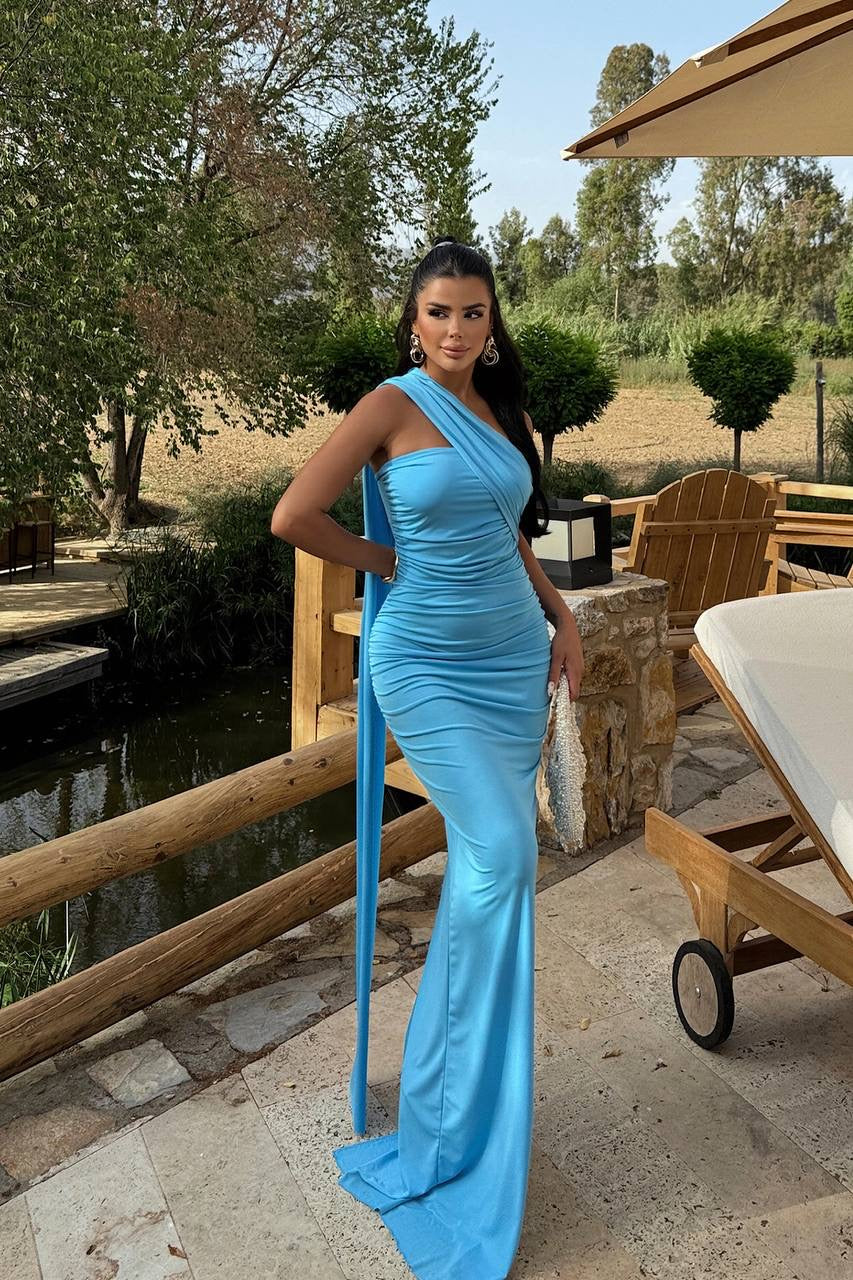 Blue Coraline Tie Dress