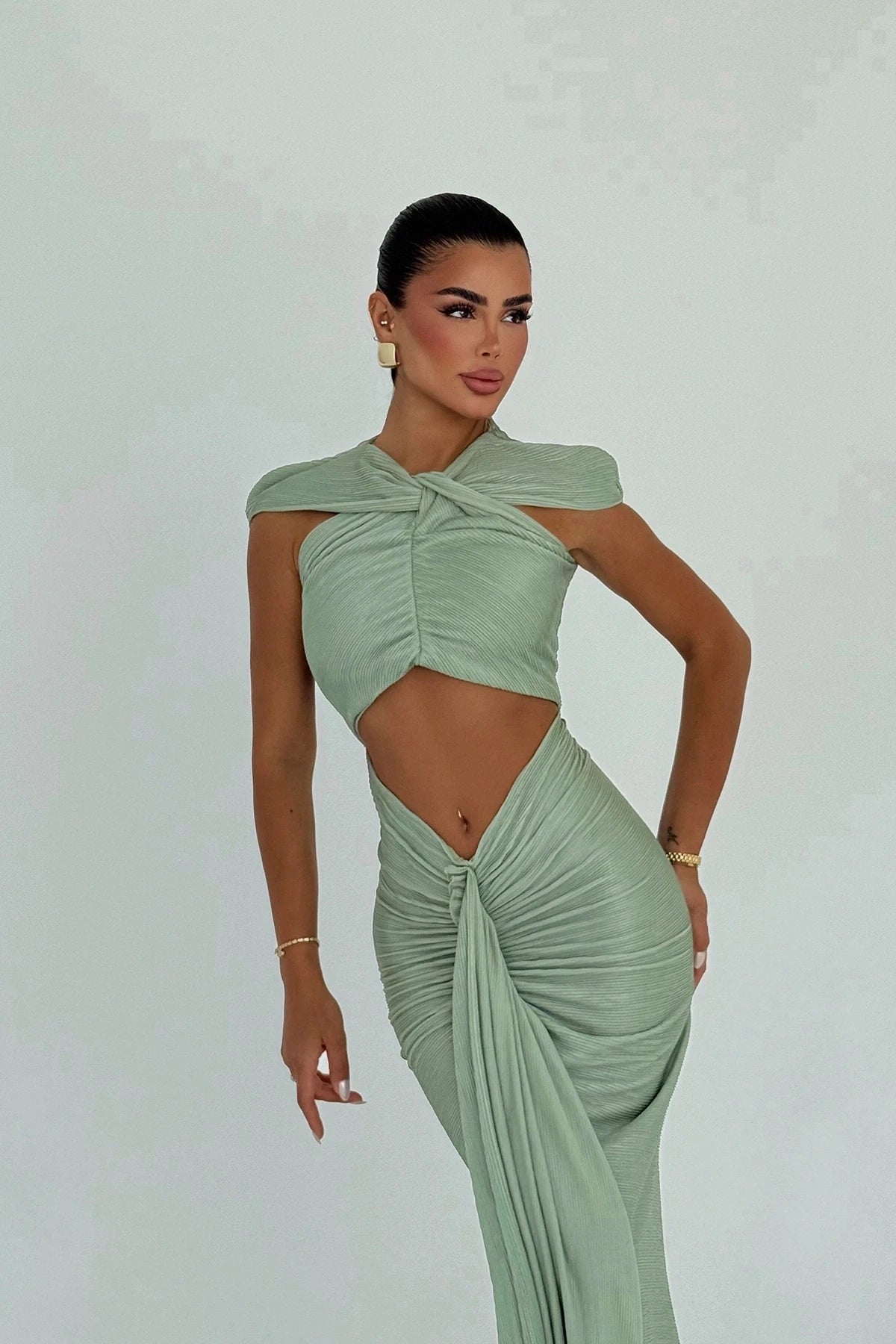 Aqua Green Orleans Long Dress