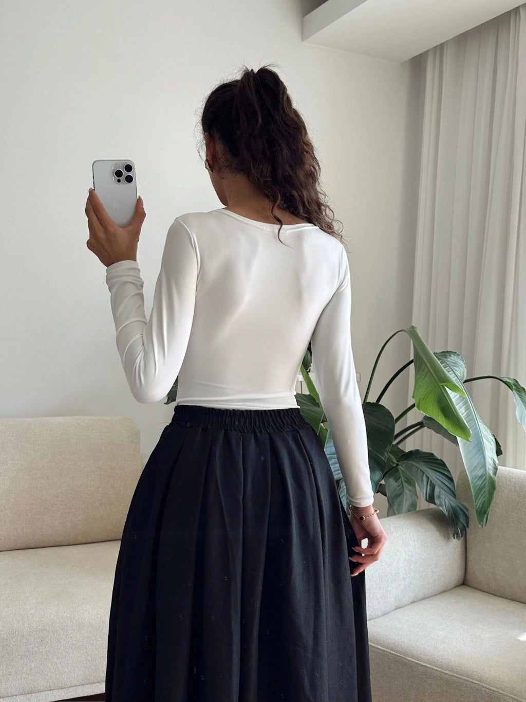 Square Neck Bodysuit - WHITE