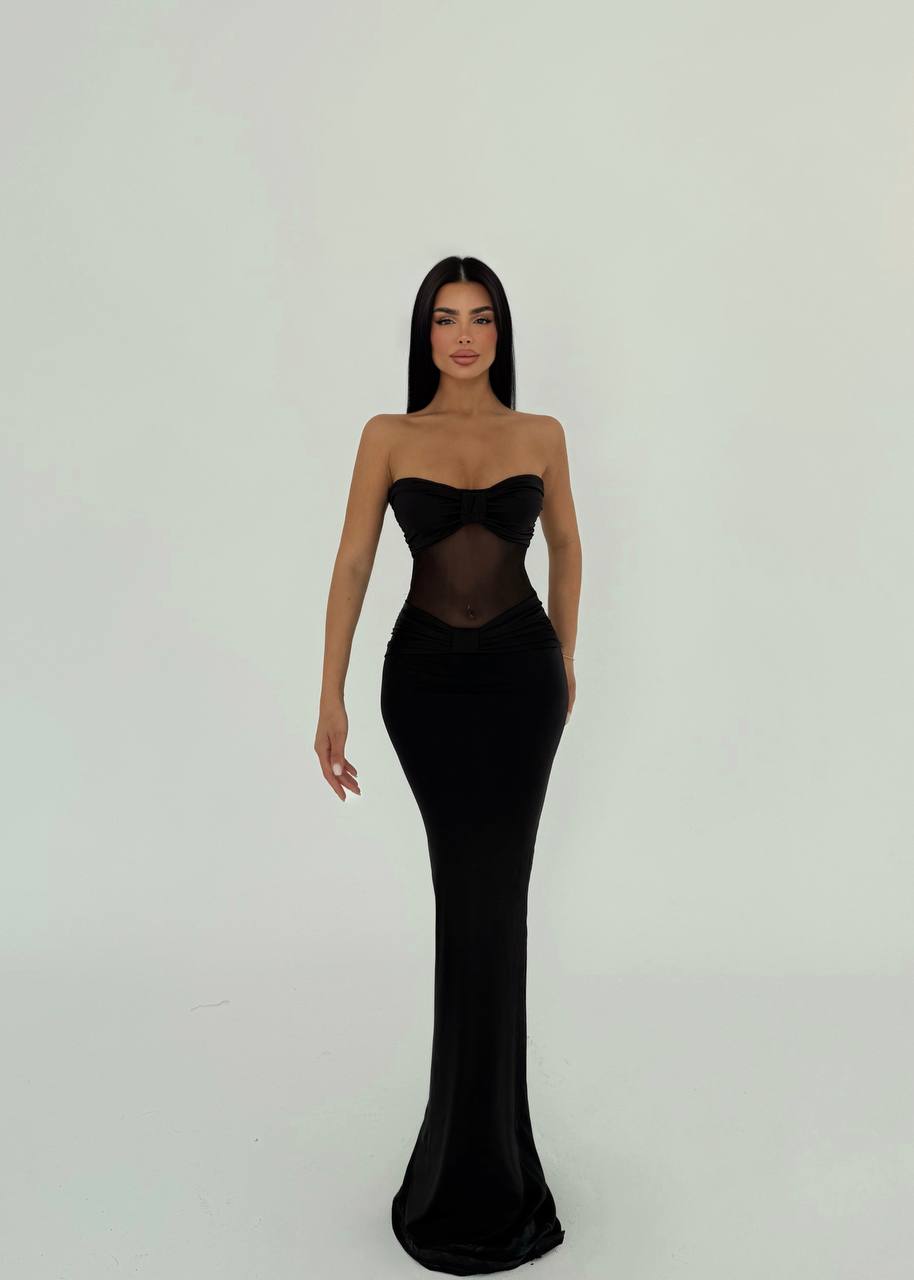 Black Transparent Long Dress