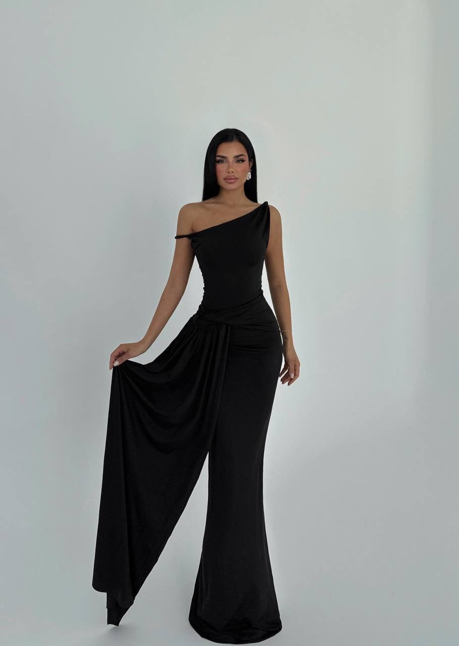 Black Strap Long Dress