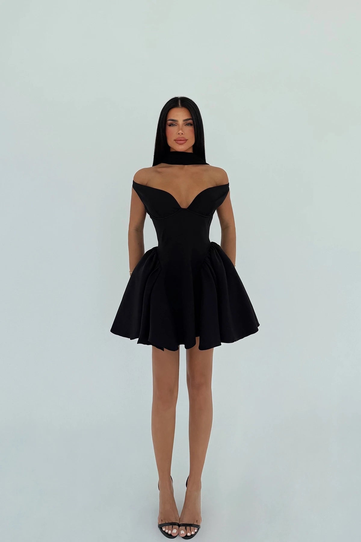 Black Back Detail Mini Dress