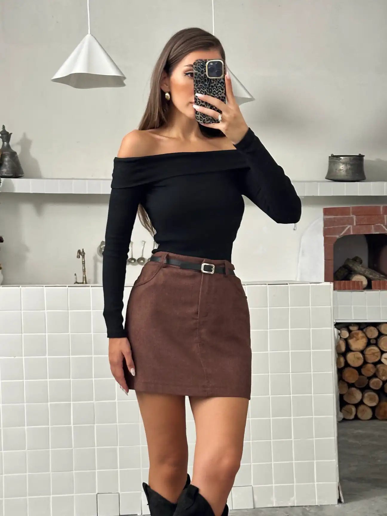 Long Sleeve Madonna Collar Blouse