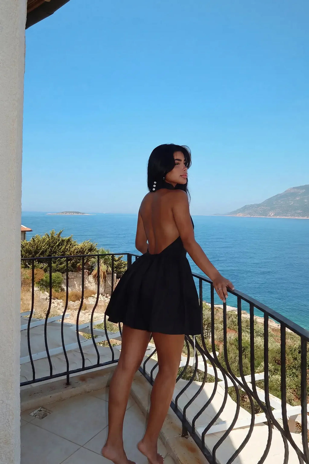 Black Belluno Mini Backless Dress