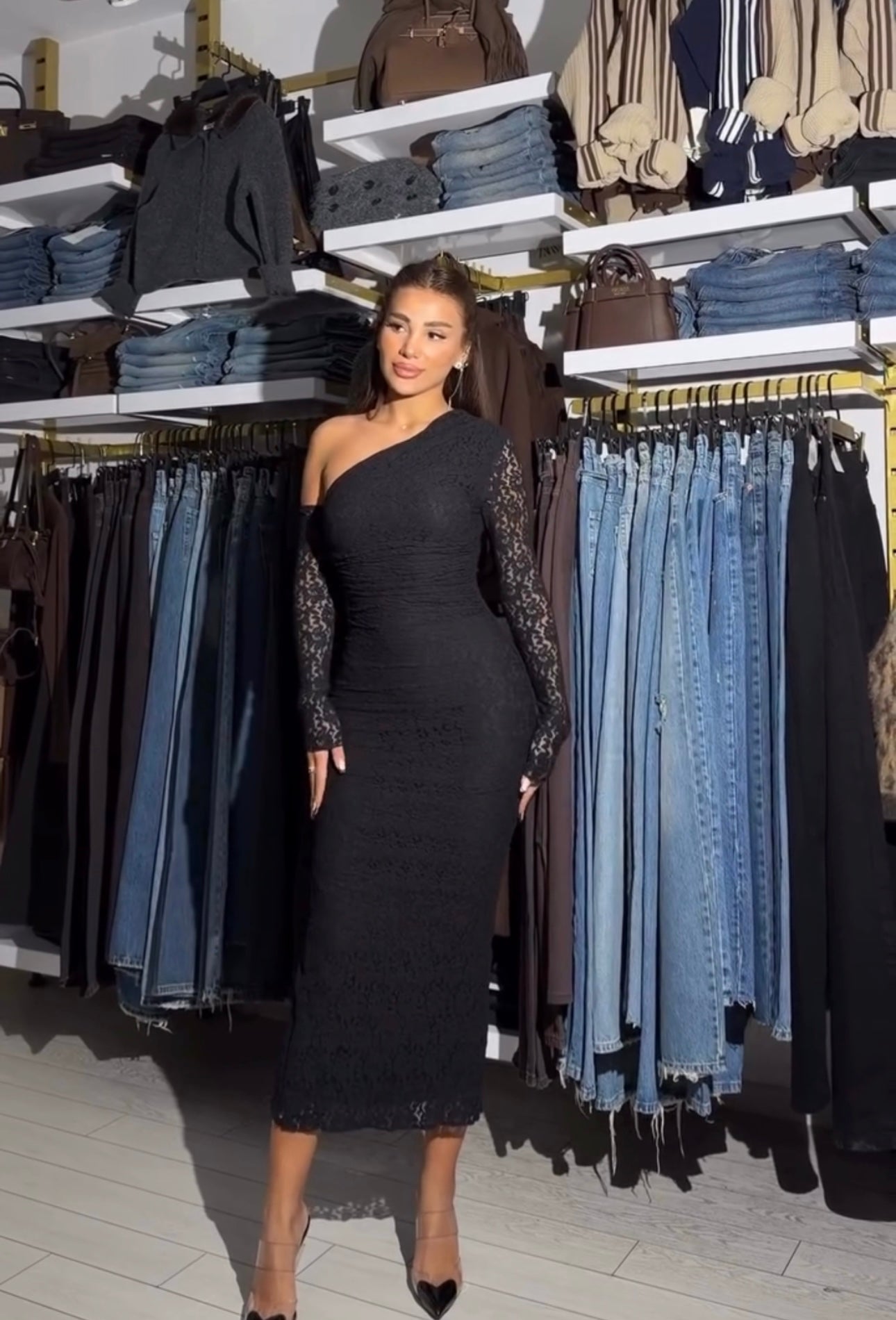 Amber black lace dress