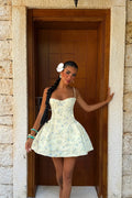 Yellow Floral Strappy Dress