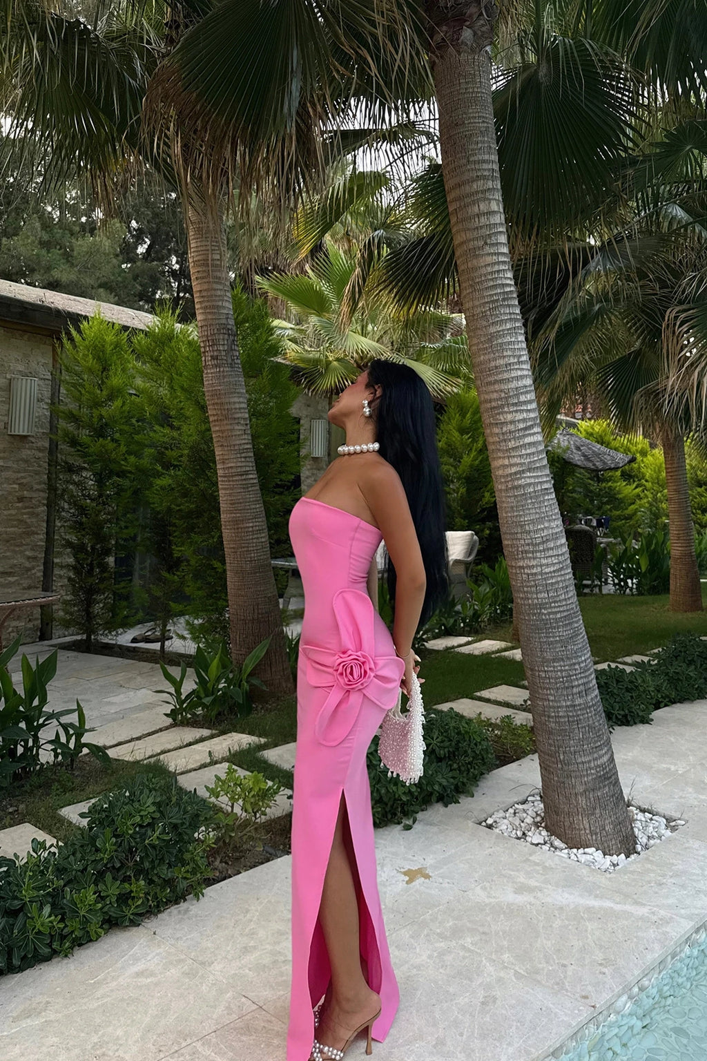 Daysi pink Strapless Dress