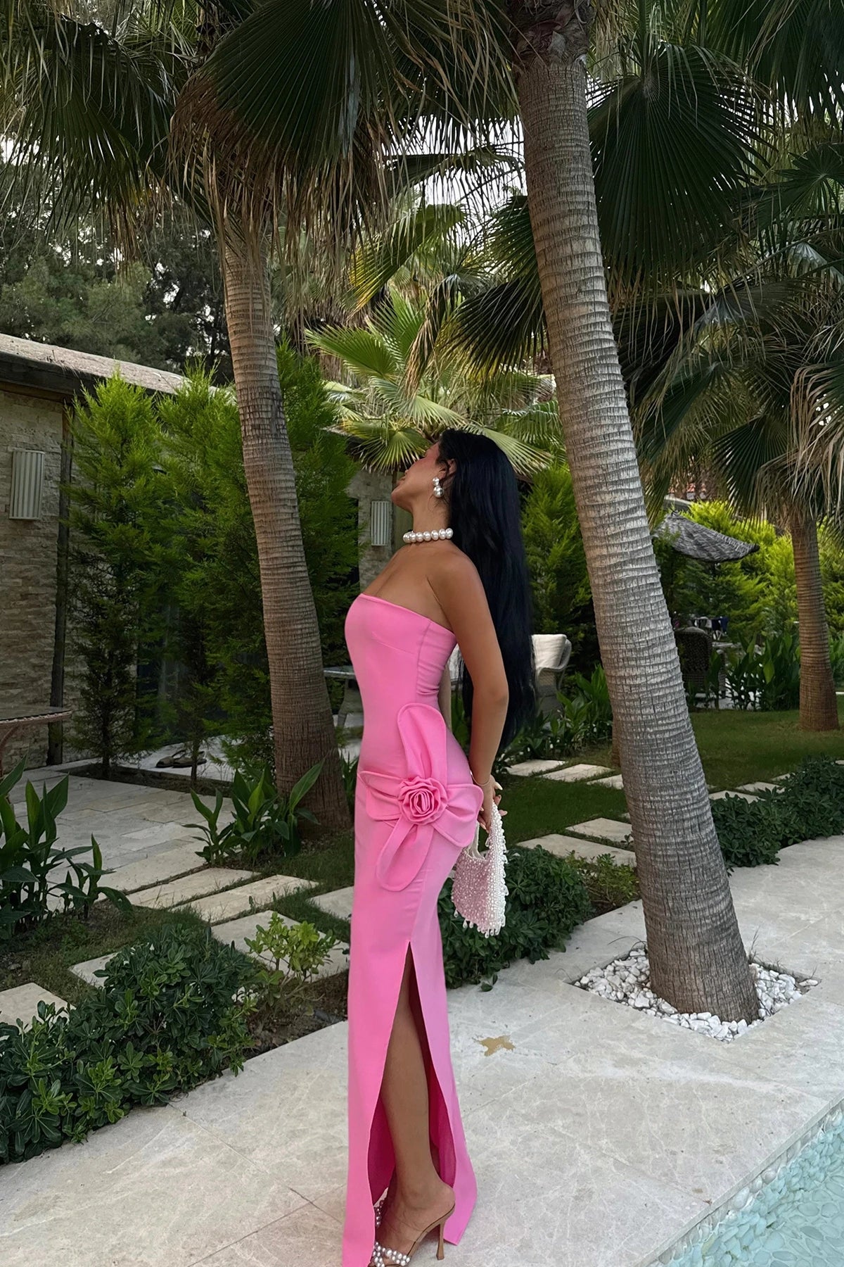 Daysi pink Strapless Dress