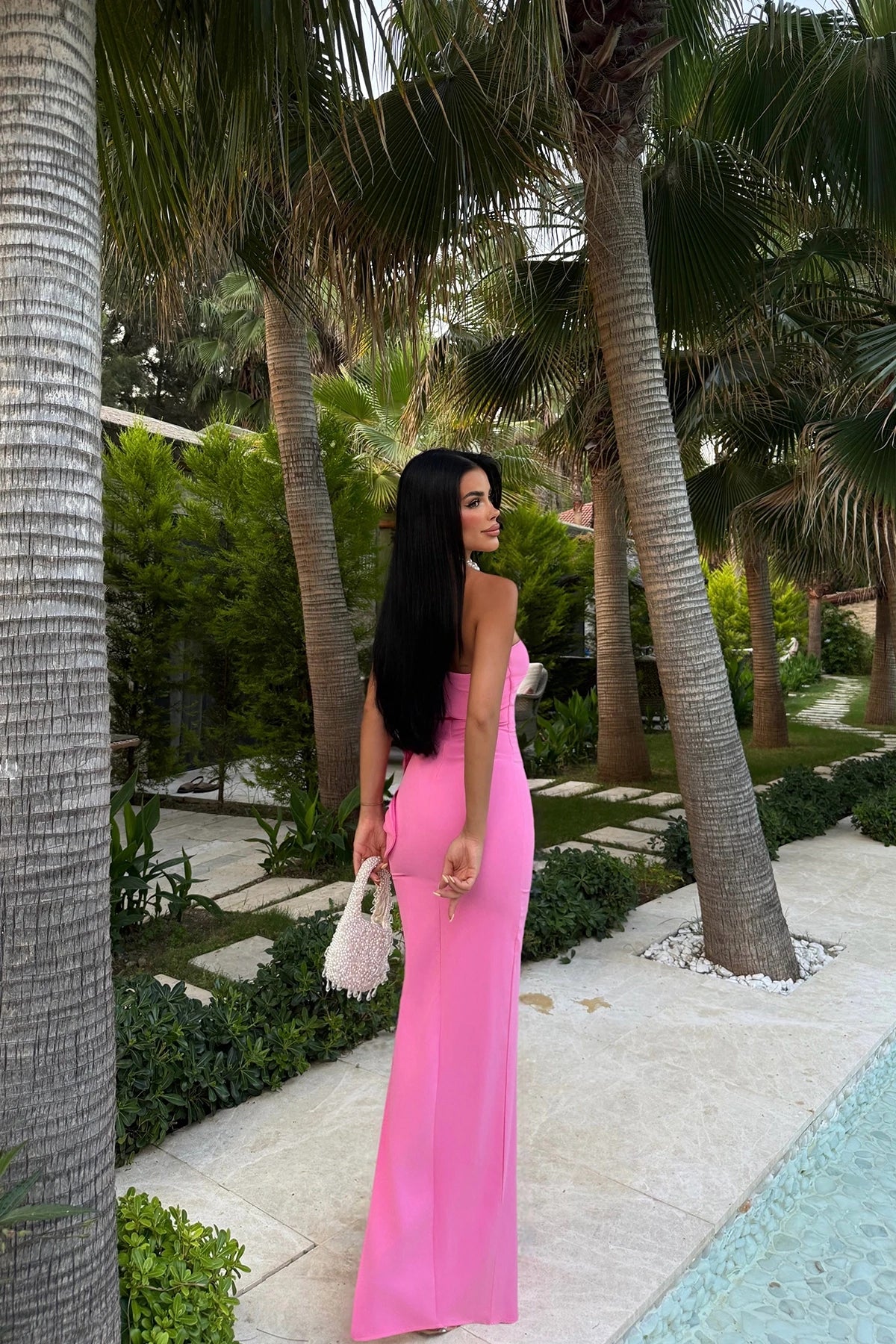 Daysi pink Strapless Dress