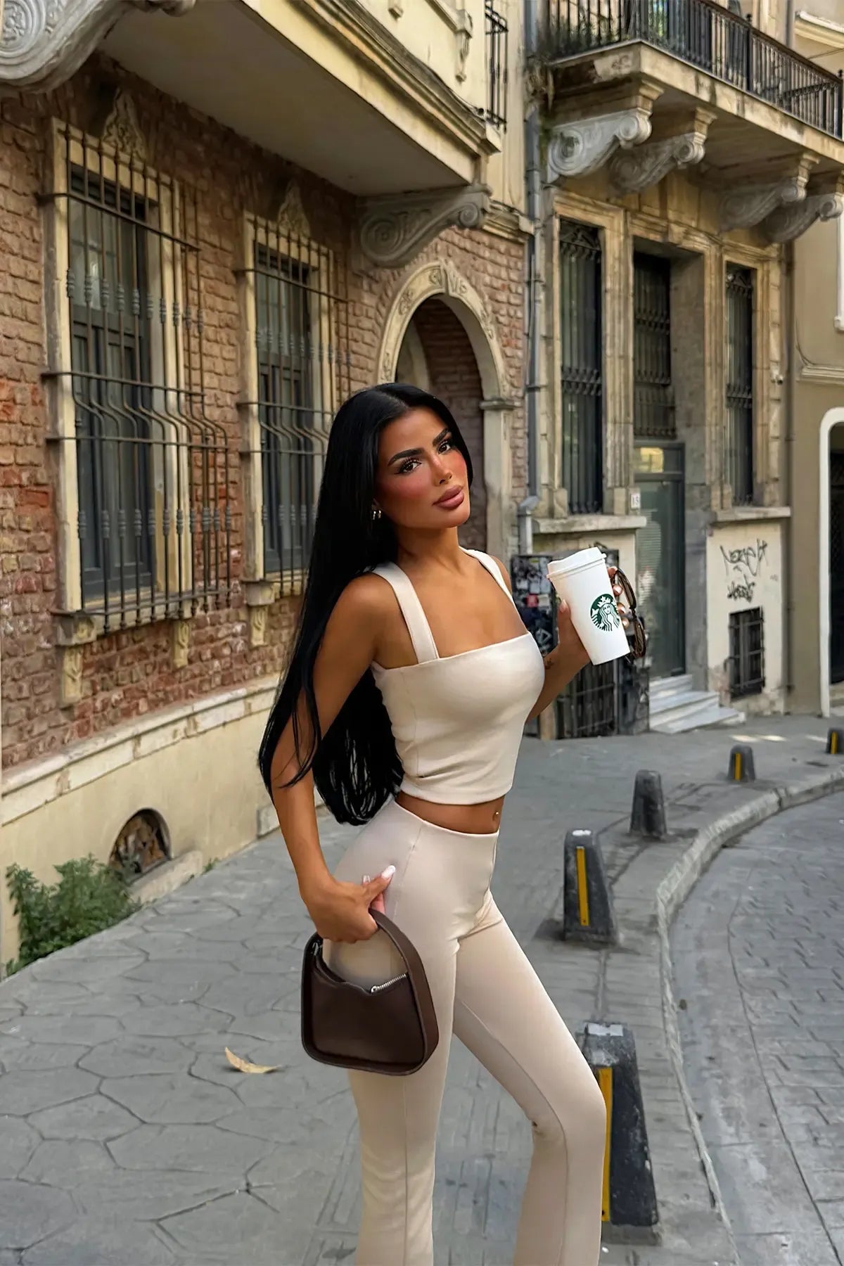 Beige Solis 2-Piece Yoga Set