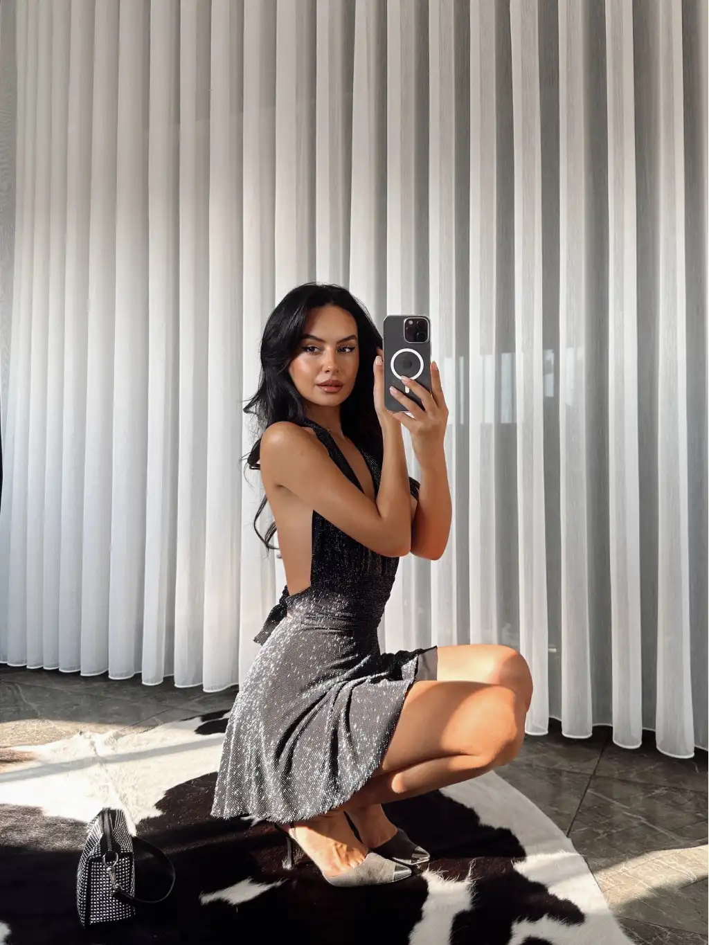 Black glittery dress