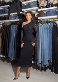 black lace dress