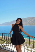 Black Belluno Mini Backless Dress