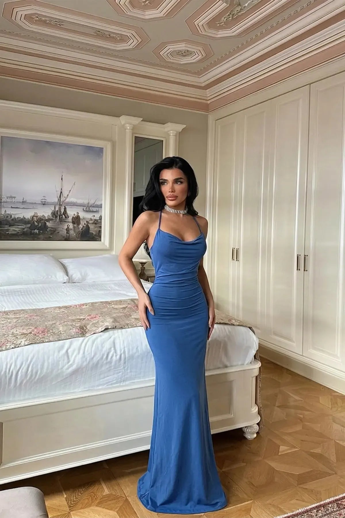 Indigo Strap Tied Dress