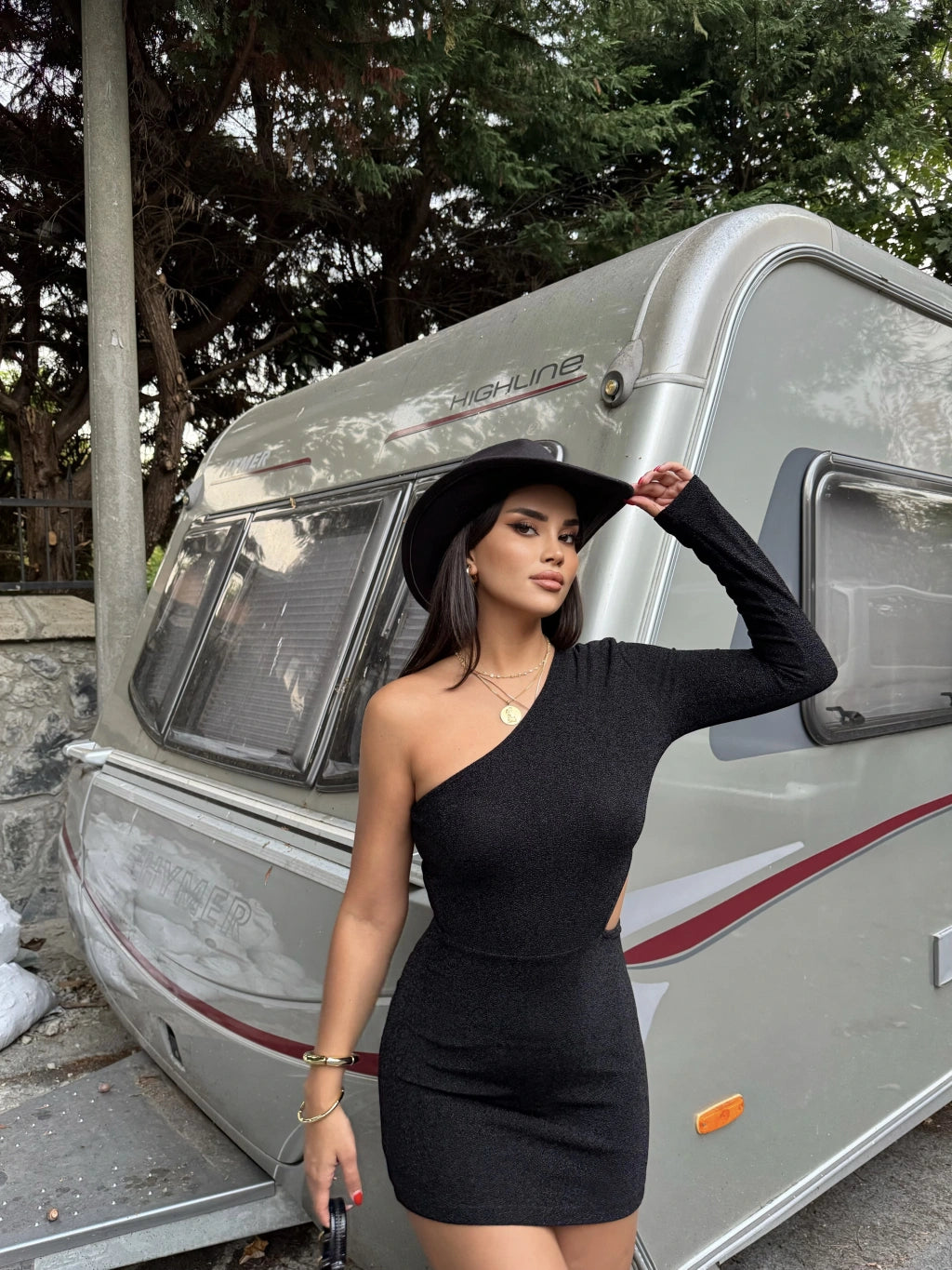 Black glitter dress
