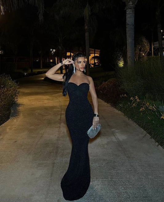 Dianora black Lurex Long Dress