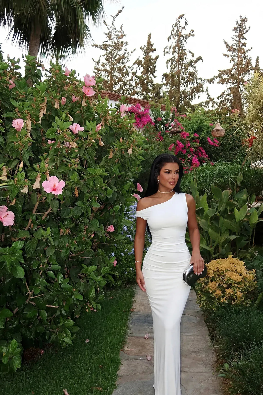 White Basic Long Dress