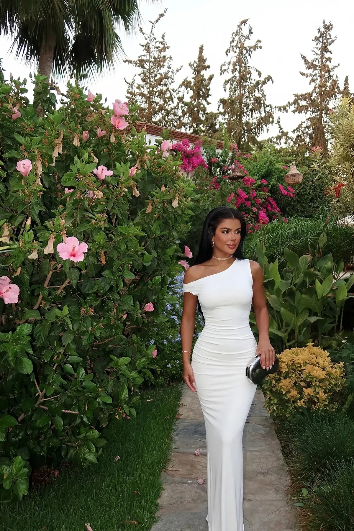 White Basic Long Dress