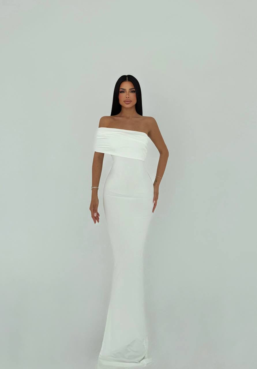 White Vanya One Sleeve Dress