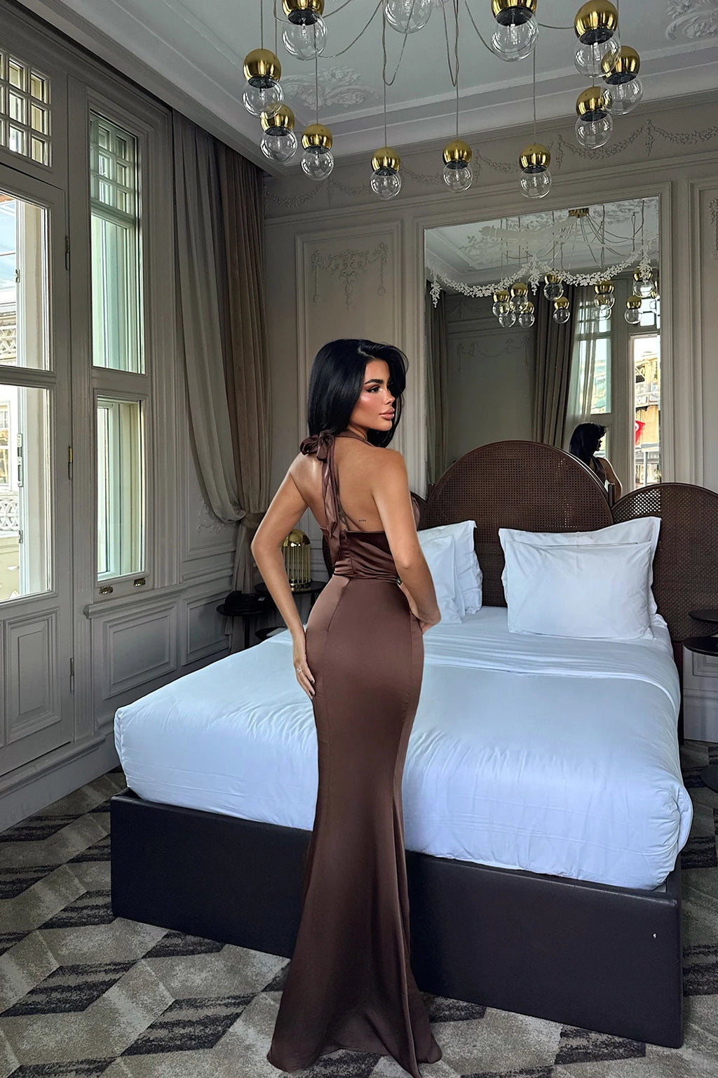 Sartoria Long Dress in Dark Brown