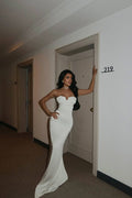 White Galian Strapless Long Dress