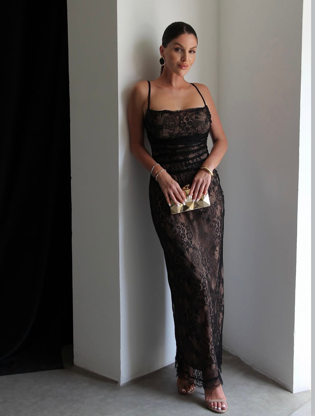 Lace detail dress