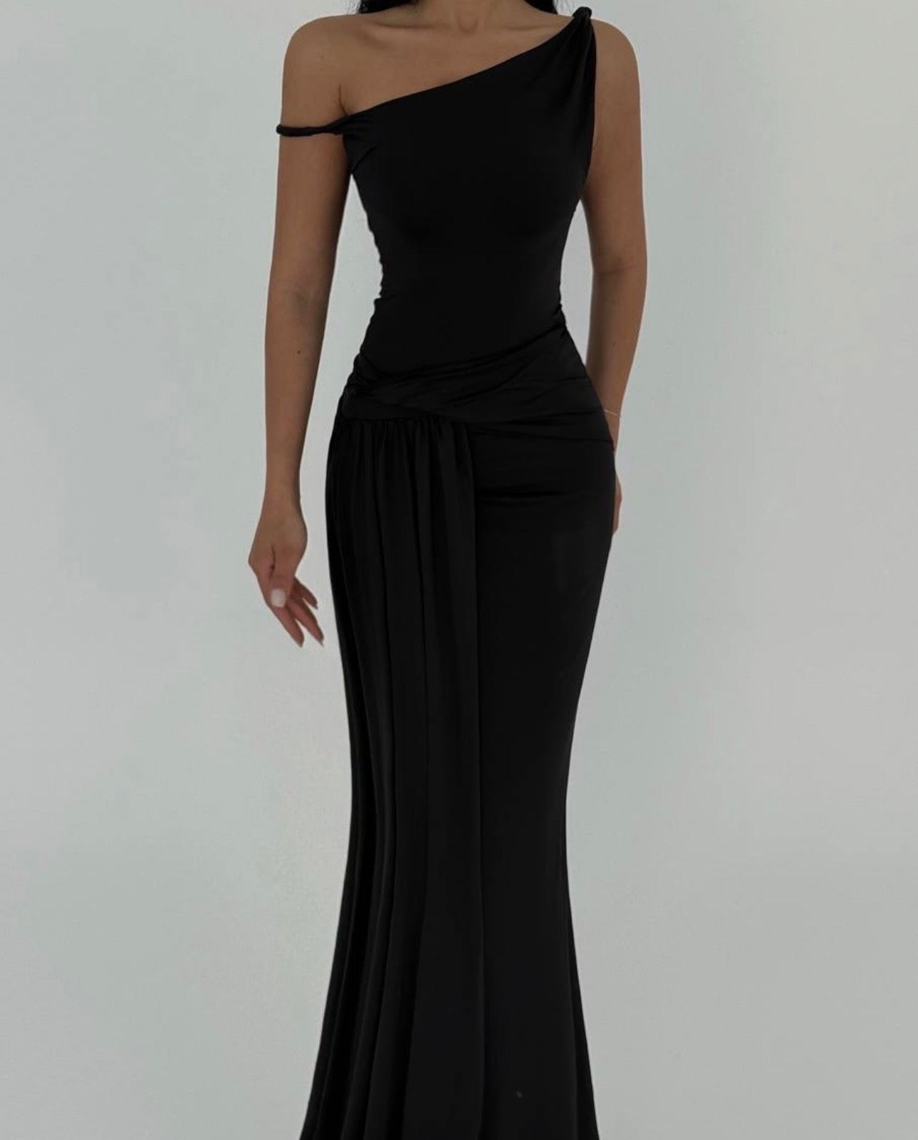 Black Strap Long Dress