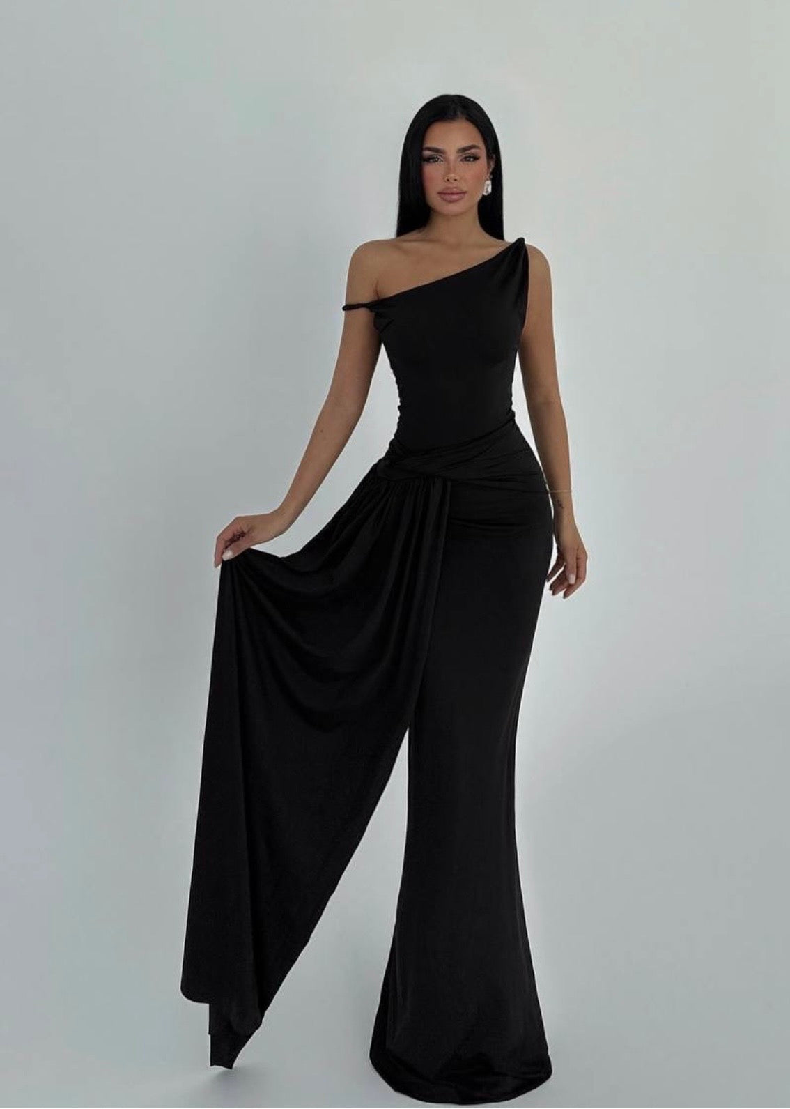 Black Strap Long Dress