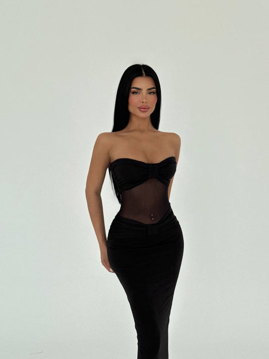 Black Transparent Long Dress