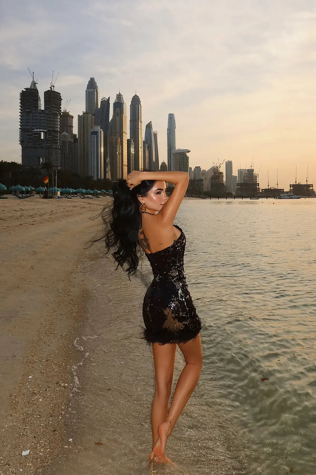 Black Campbell sequin Mini dress