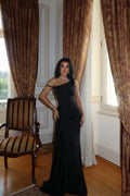 Black Strap Long Dress