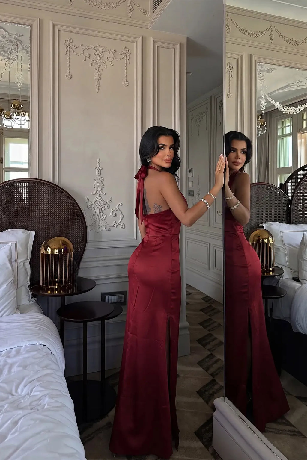 Burgundy Sartoria Long Dress