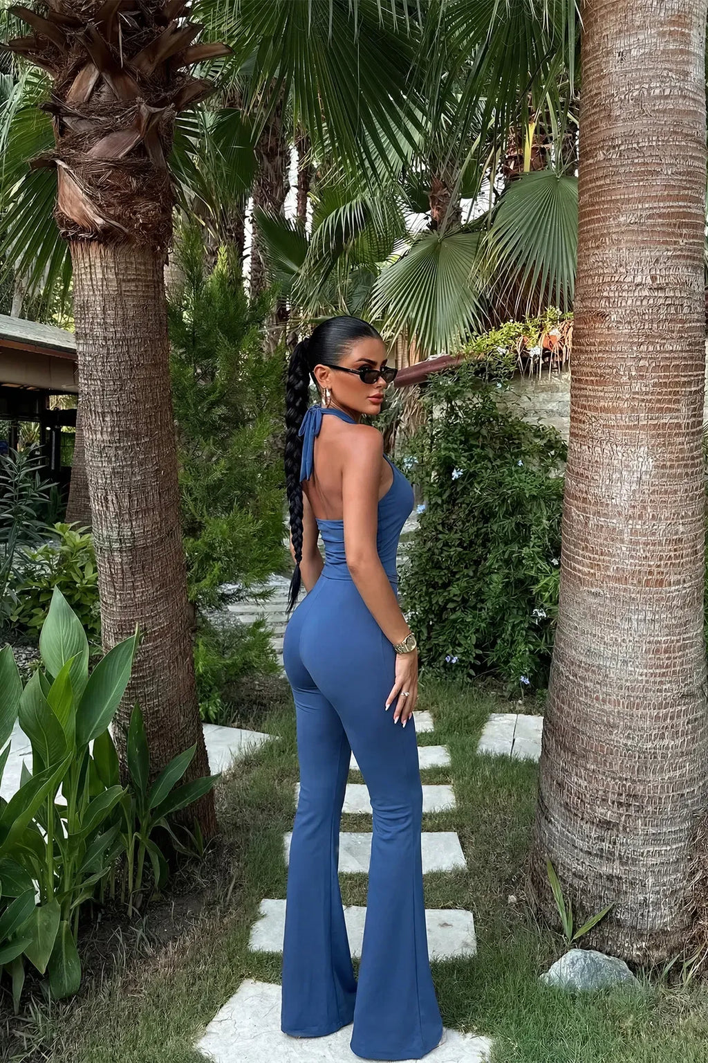 Indigo Halter Neck Jumpsuit