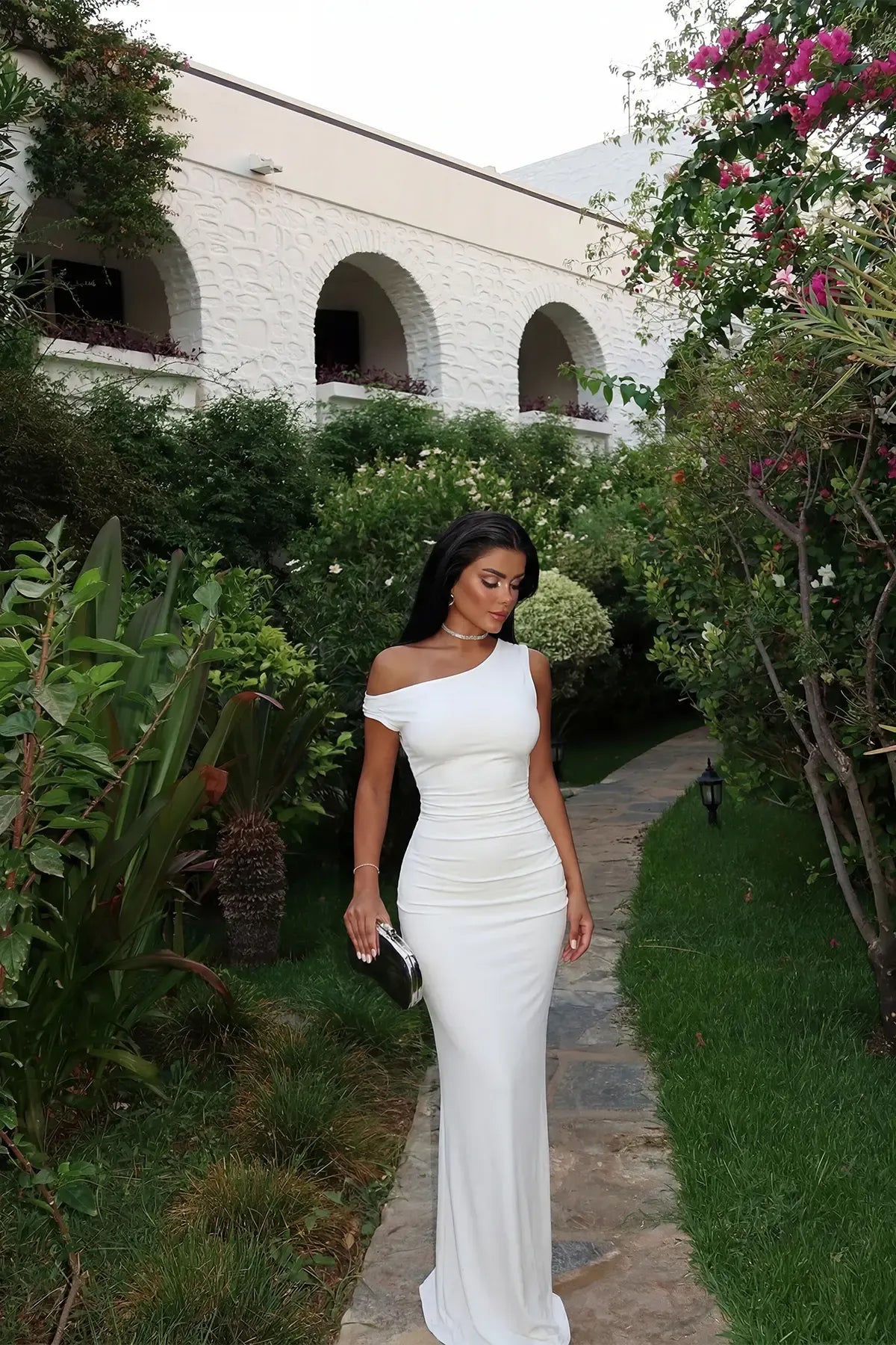 White Basic Long Dress
