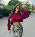 Burgundy Oversized Crop