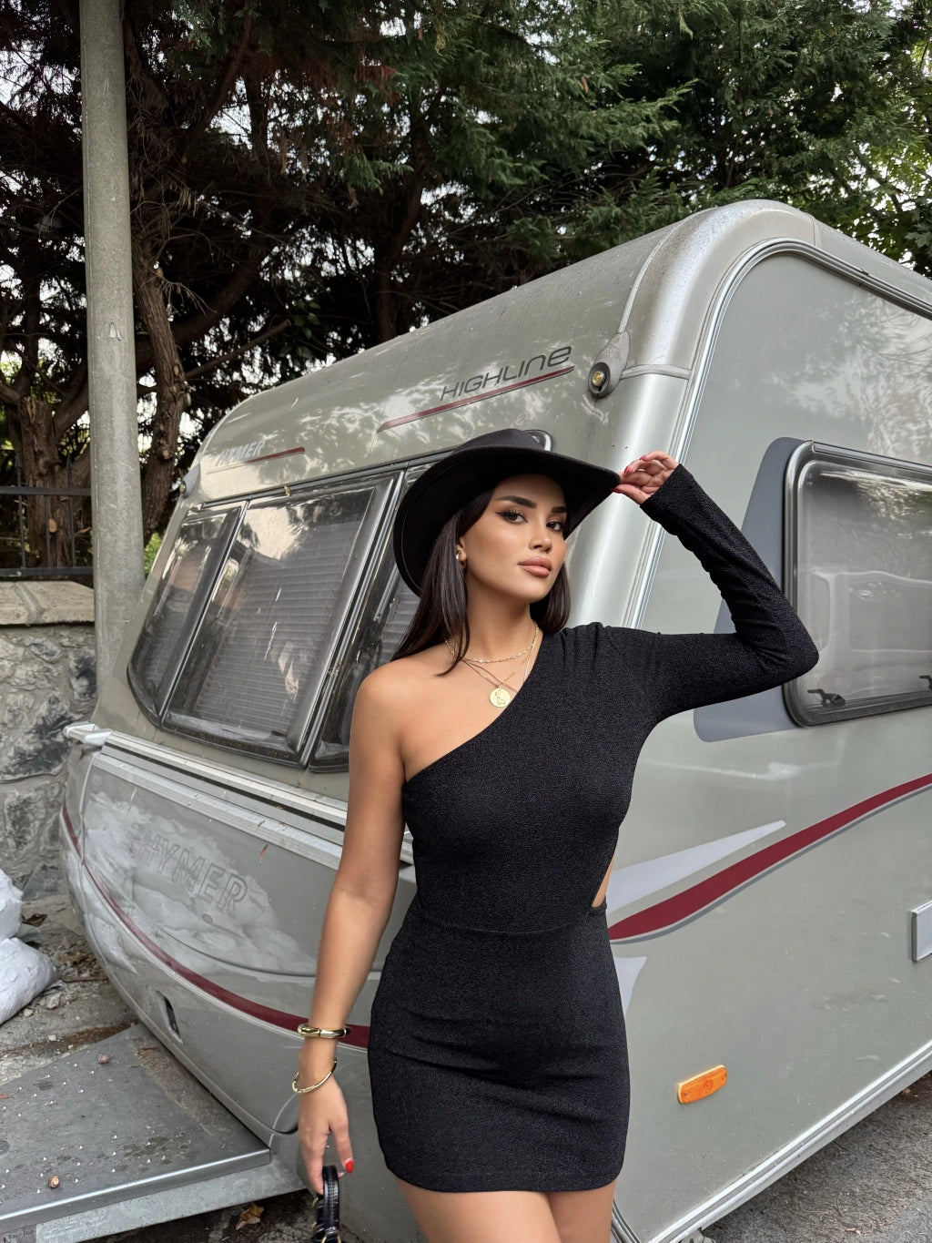 Black glitter dress