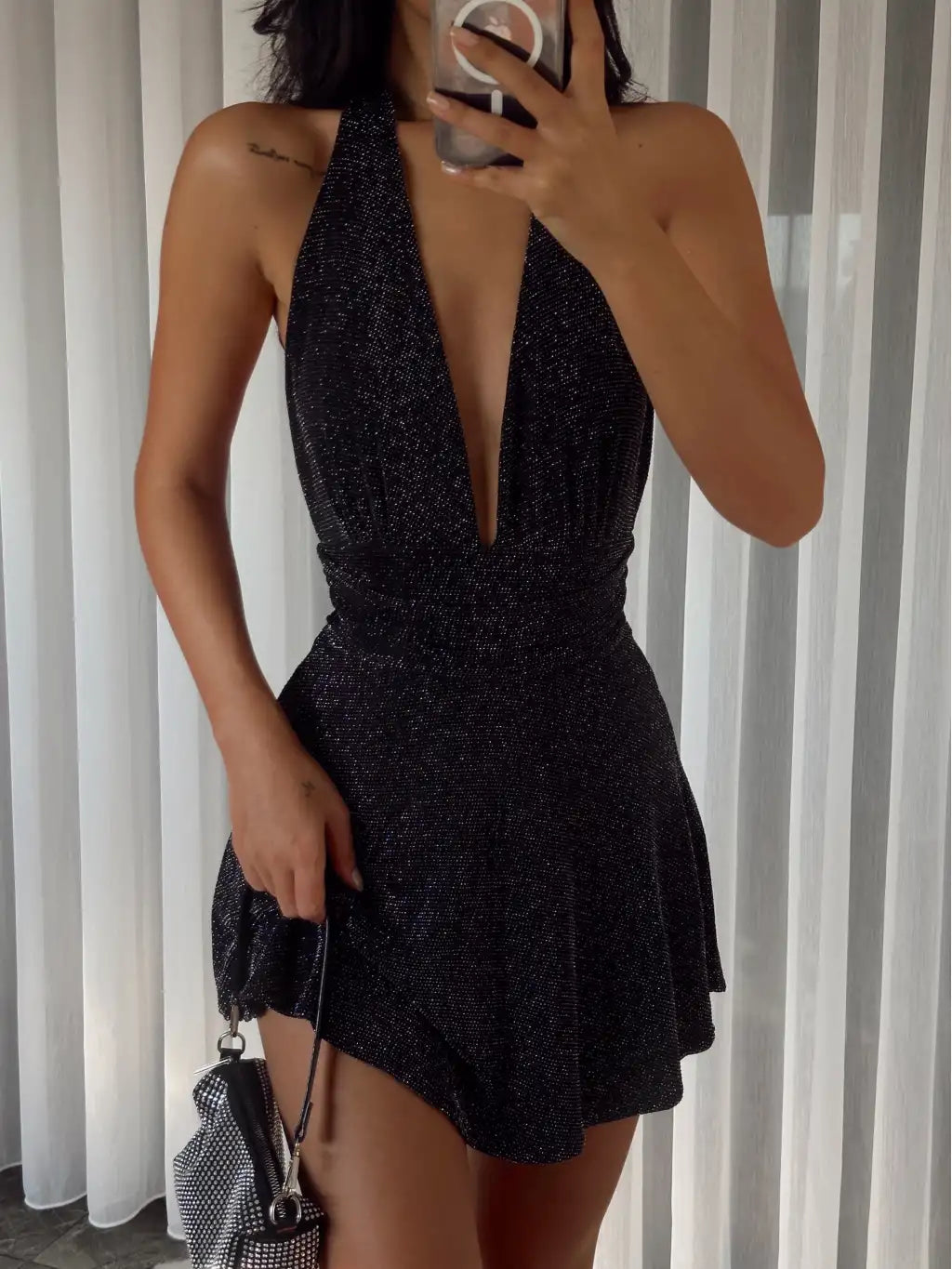 Black glittery dress