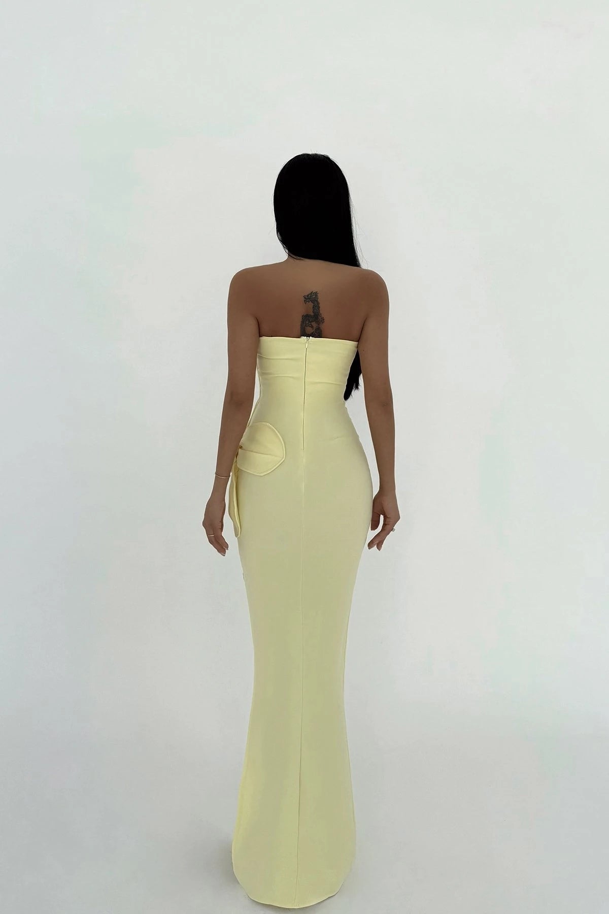 Daysi Yellow Strapless Dress
