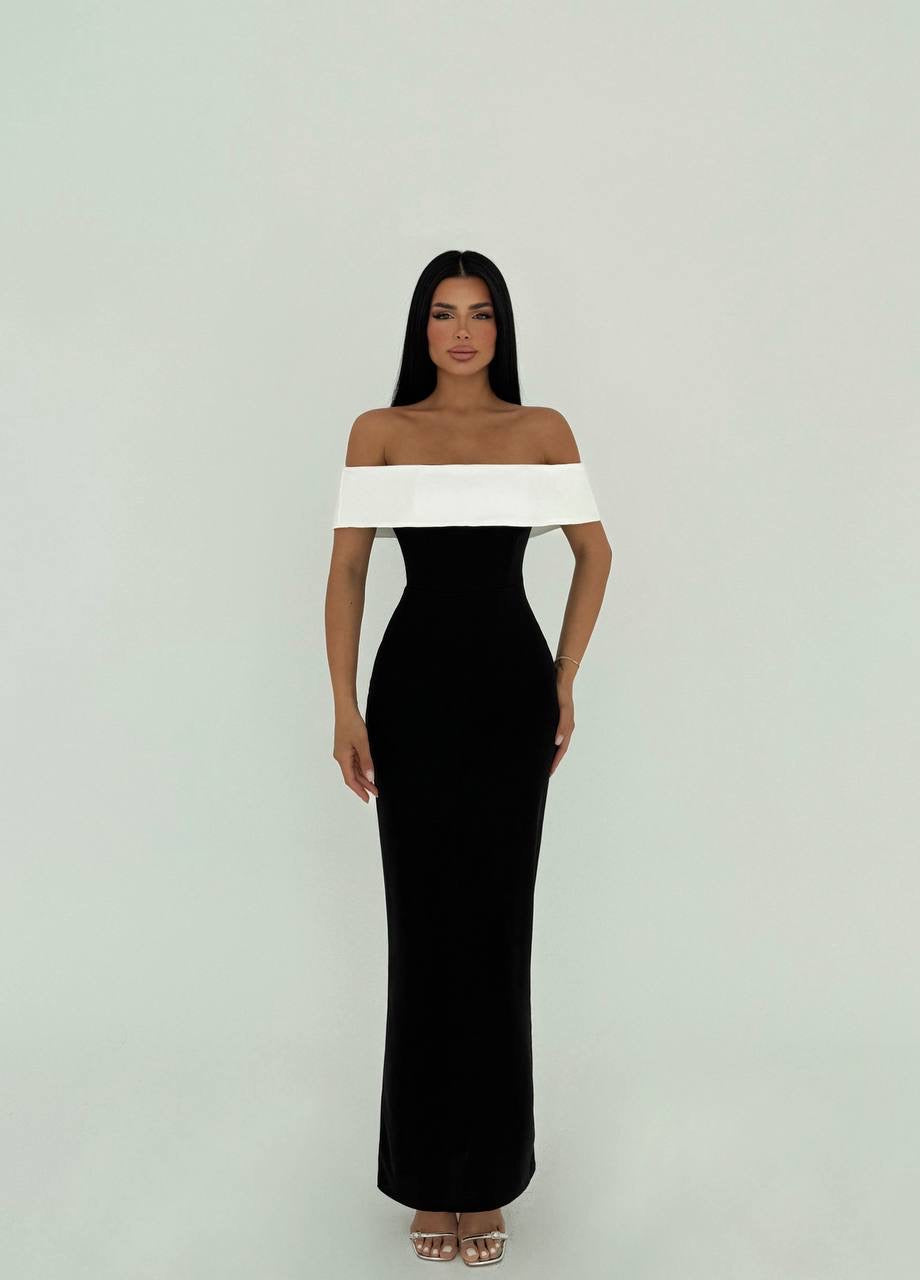 Black Raina Two Tone Dress