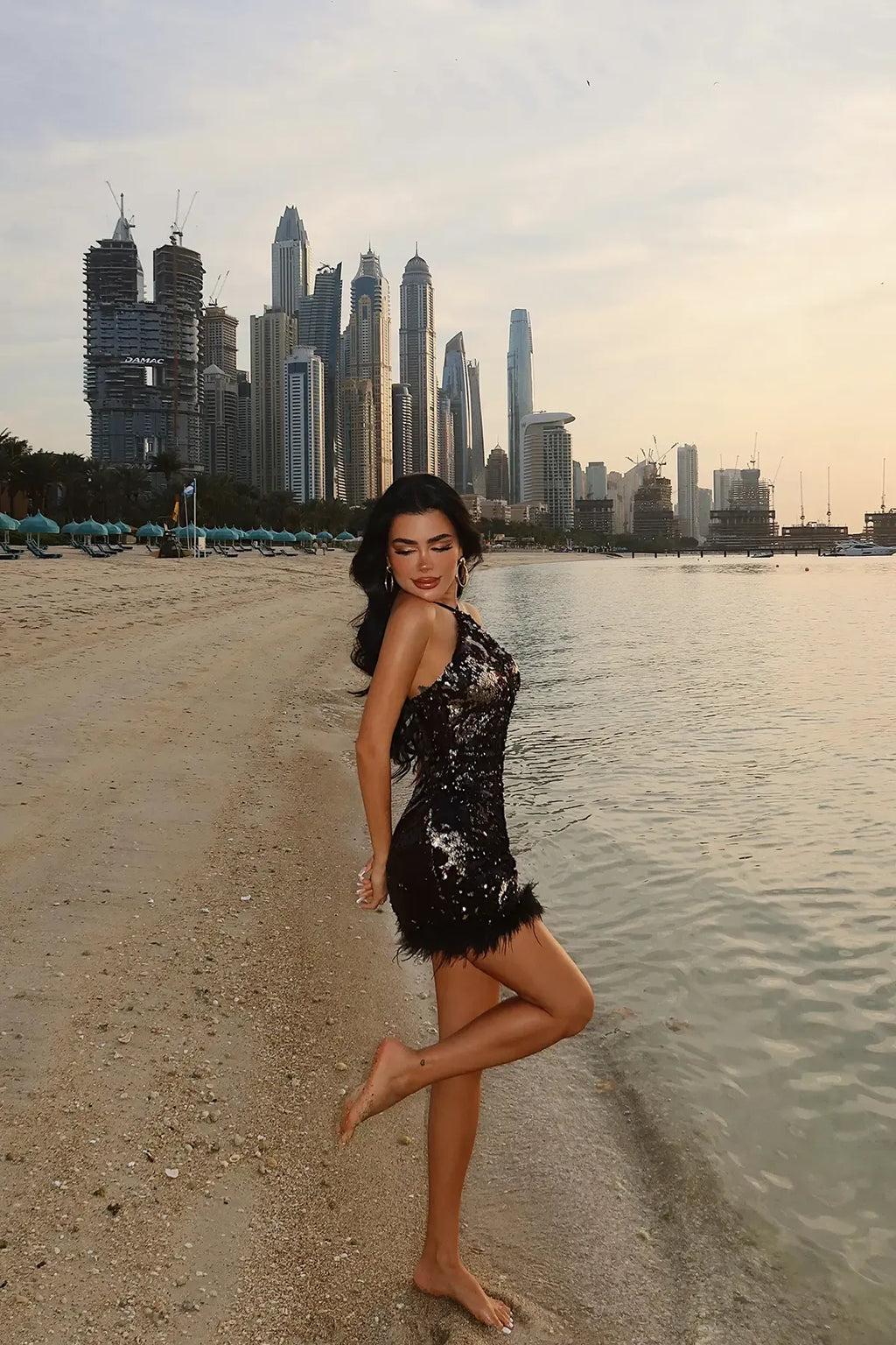 Black Campbell sequin Mini dress