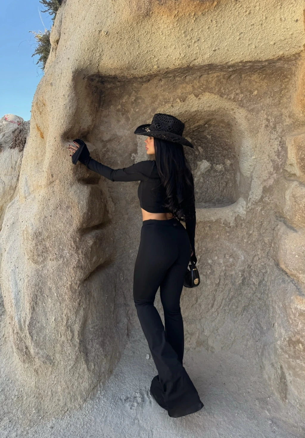 Black Spanish Leggings Crop Two Piece Set