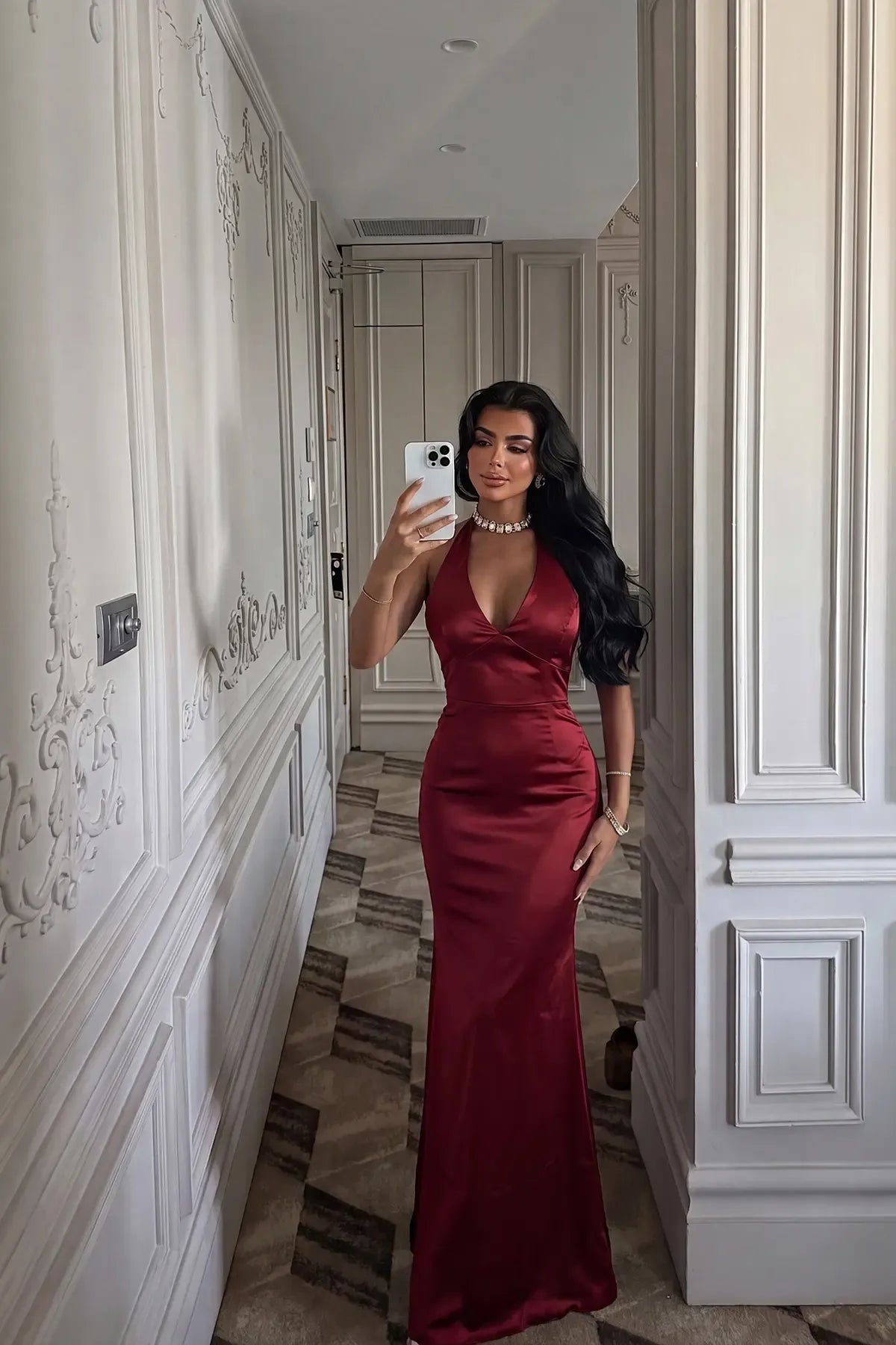 Burgundy Sartoria Long Dress