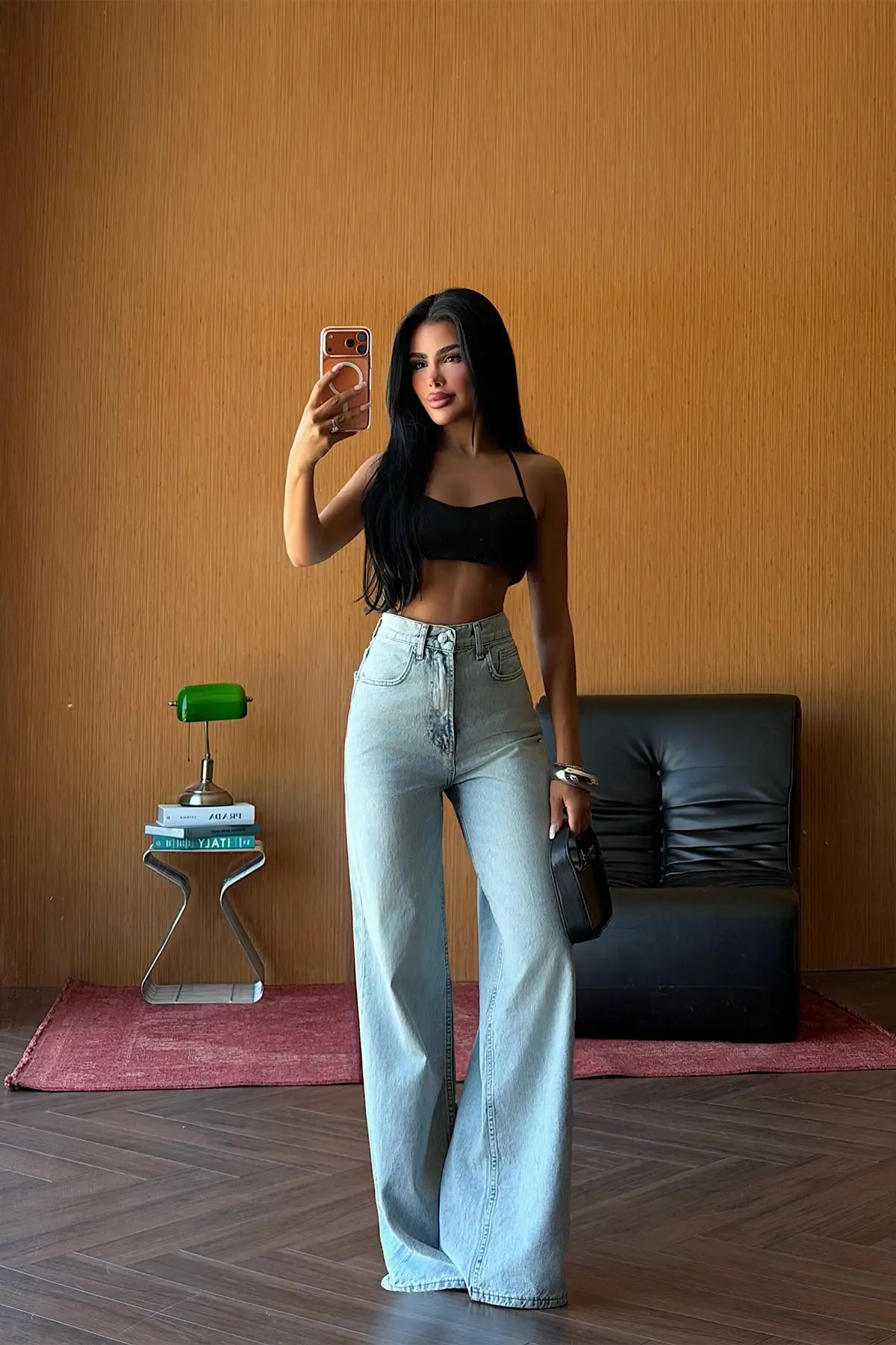 Blue High-Waisted Jeans