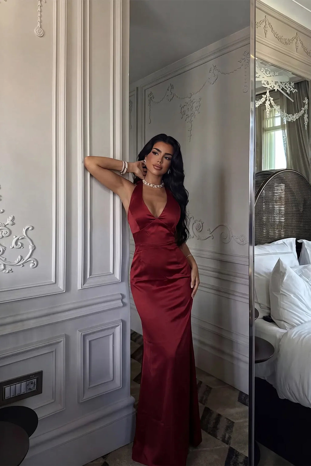 Burgundy Sartoria Long Dress