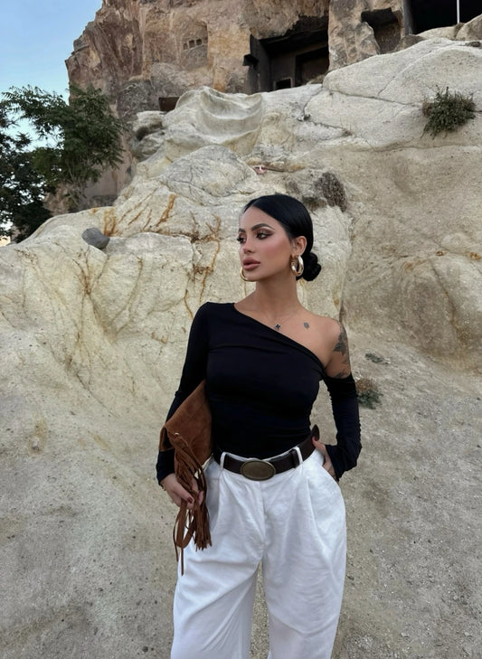 Black Off the Shoulder Top