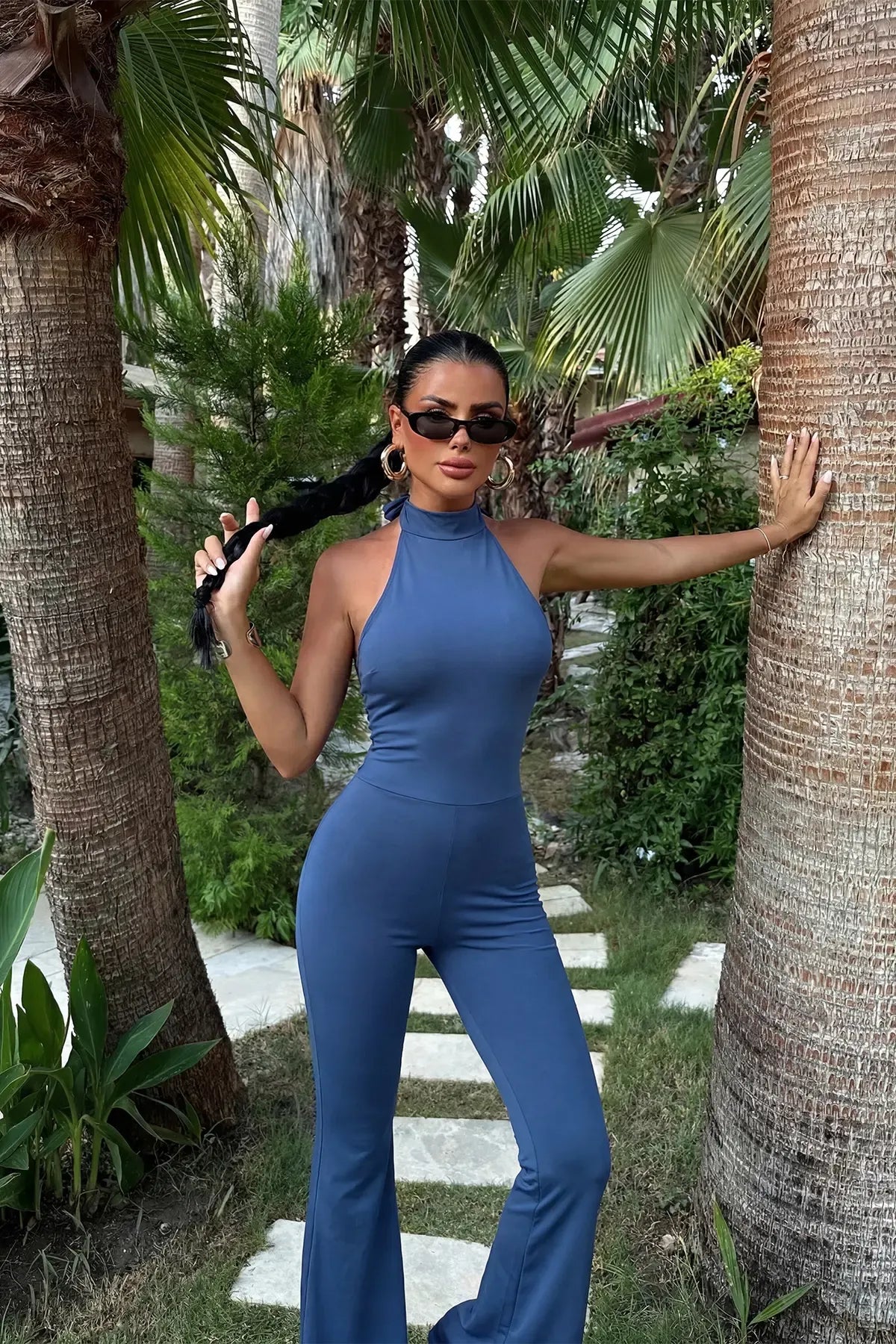 Indigo Halter Neck Jumpsuit